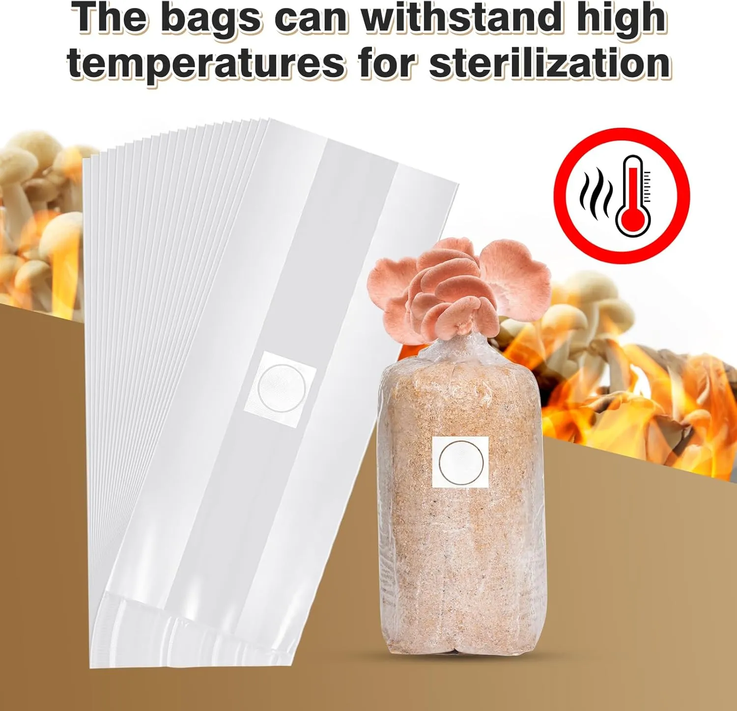 55Pack Mushroom Grow Bags Spawn Bag Bulk with Microporous Filter Patchs, Large 8" X 5" X 20" Thick 3 Mil Mushroom Bags Plant Grow Bags for Mushroom Growing Supplies Cultivation Bag