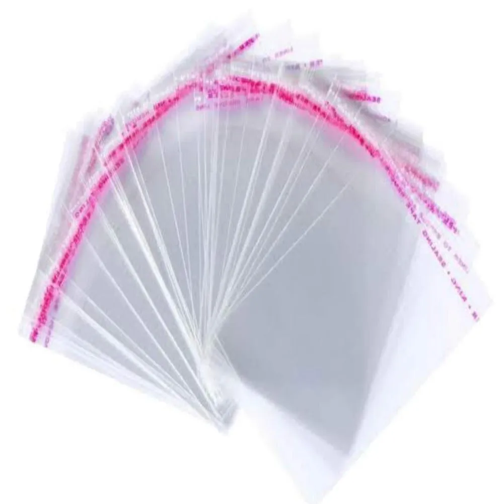 5X7 Inches: Transparent Plastic Packing Bags Adhesive Plastic Poly Bag