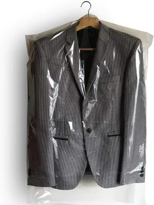 60 PCS Dry Cleaner Bags Plastic Clear 35.4 Inches Can be Hung Transparent Clothes Dust Cover