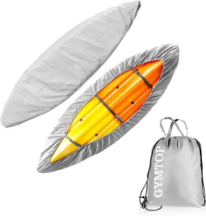 7.8-18ft Waterproof Kayak/Canoe Cover - Storage Dust Cover UV Protection Sunblock Shield for Fishing Boat/Kayak/Canoe 7 Sizes [Choose Color] (Silver(Upgraded), Suitable for 9.3-10.5ft)