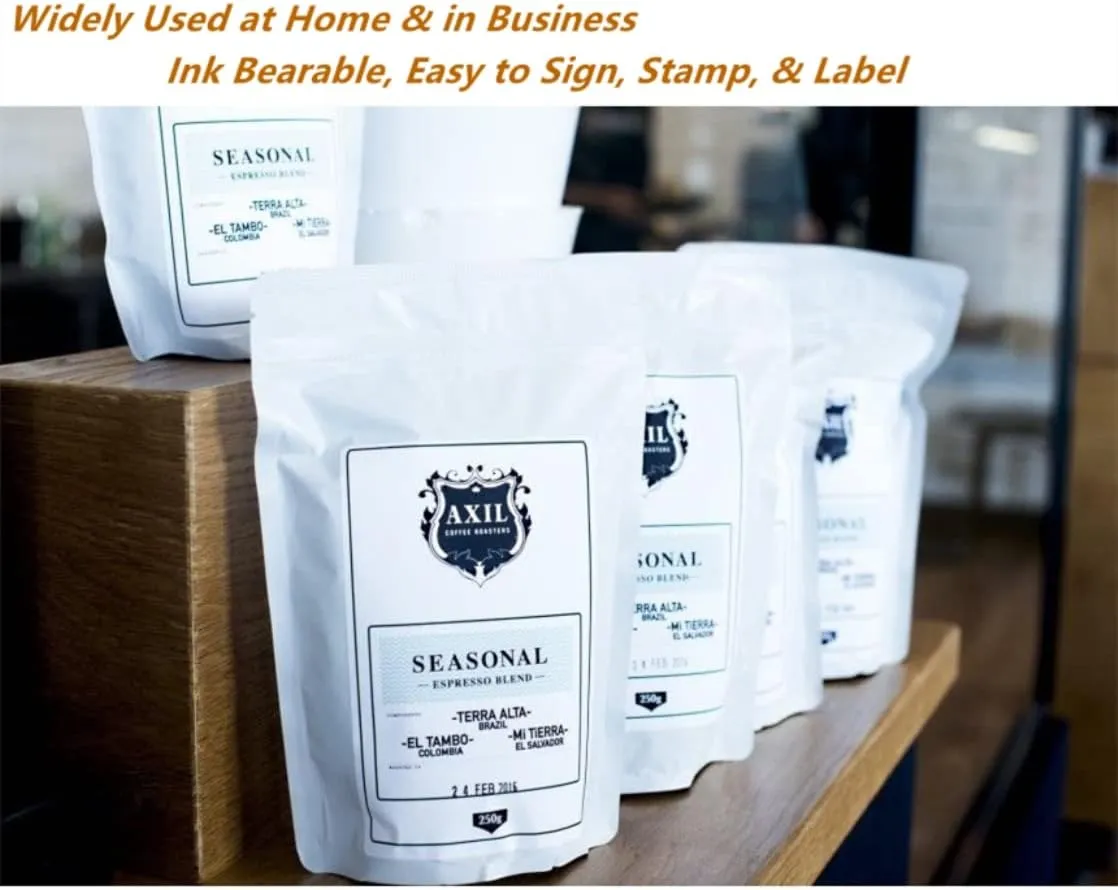 8 Ounce 50 Pieces White Kraft Coffee Bags with Ziplock - High Barrier Natural Kraft Paper Stand up Coffee Pouches with One Way Degassing Valve & Zipper (50, 8oz/0.5lb/250gram)