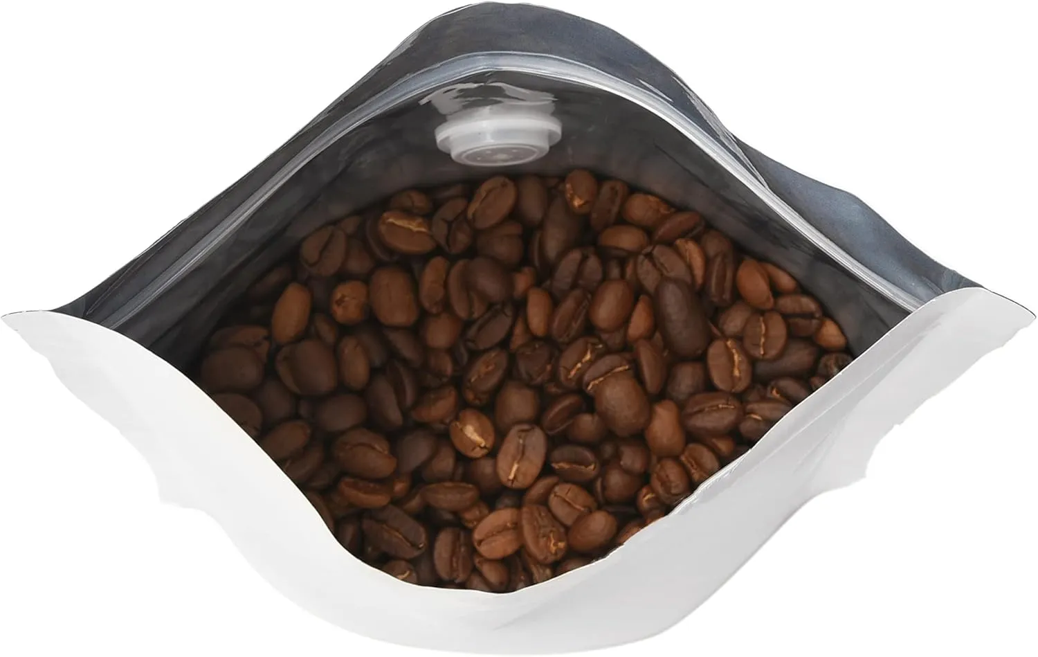 8 Ounce 50 Pieces White Kraft Coffee Bags with Ziplock - High Barrier Natural Kraft Paper Stand up Coffee Pouches with One Way Degassing Valve & Zipper (50, 8oz/0.5lb/250gram)