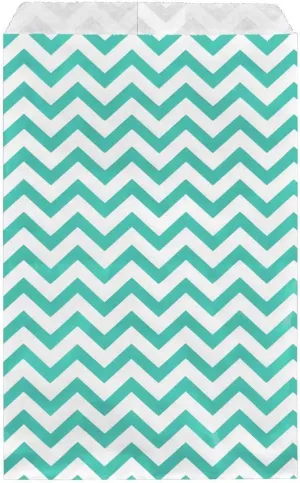 888 Display - 200 pcs of 6" x 9" Teal Green Chevron Paper Gift Bags Shopping Sales Flat Bags