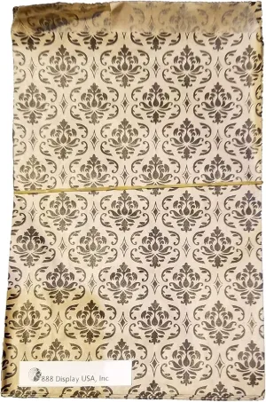 888 Display USA, Inc 200 pcs Damask Paper Gift Bags Shopping Sales Tote Bags 6" x 9" Brown with Black Damask Design