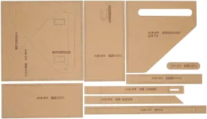 9PCS DIY Acrylic Template Set, Transparent Accurate Cutting for Leather Craft, Shoulder Bags and Handbag Making, Durably Lightweight Material with Accurate Holes for Stitching