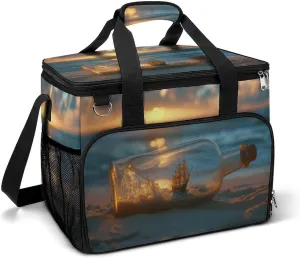 A Bottle Camping Cooler Bags Insulated Beach Cooler Portable Leak Proof Camping Cooler with Shoulder Strap