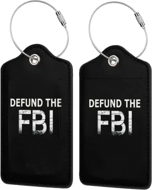 Abolish Defund The FBI 2 Leather Luggage Tags for Bags Gifts for Men Women6