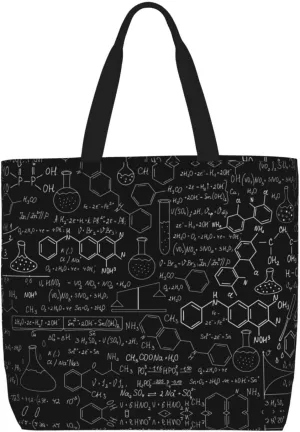 Abstract Science Chemistry Print Tote Bag For Women Shoulde Bag Handbag Reusable Grocery Bags For Office,Shopping,Travel