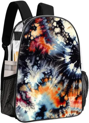 Acid Wash Heavy Duty Clear Backpack for Women Men Large Capacity Transparent See Through Bag for Concert Stadium Events with Waterproof PVC