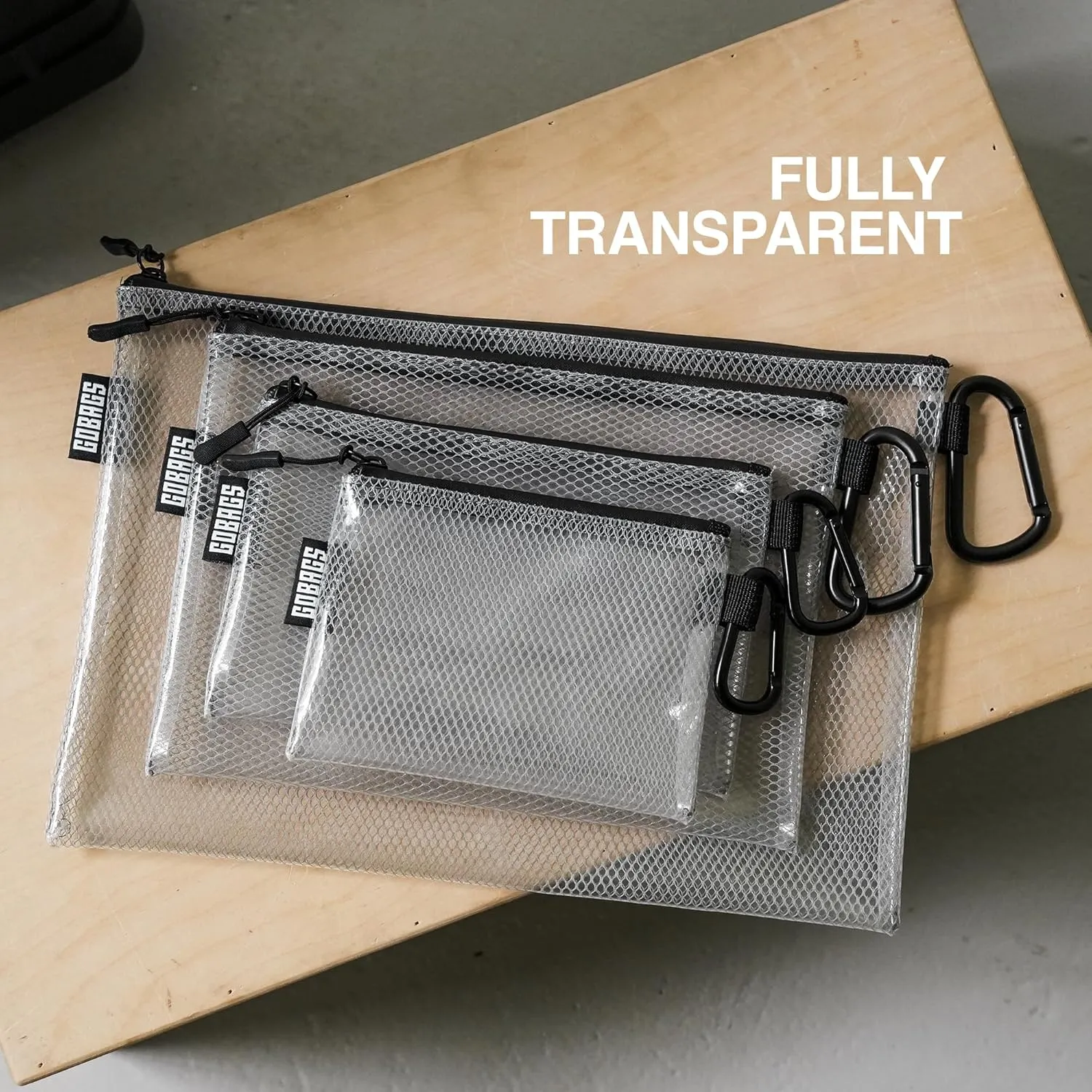 Air Production Zipper Bags - Muti-sized Electronics & Camera Accessories Bag - Cable organizer, Gear Accessory Pouch, Travel Camera Essentials, (Clear, 4 pack)