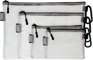 Air Production Zipper Bags - Muti-sized Electronics & Camera Accessories Bag - Cable organizer, Gear Accessory Pouch, Travel Camera Essentials, (Clear, 4 pack)