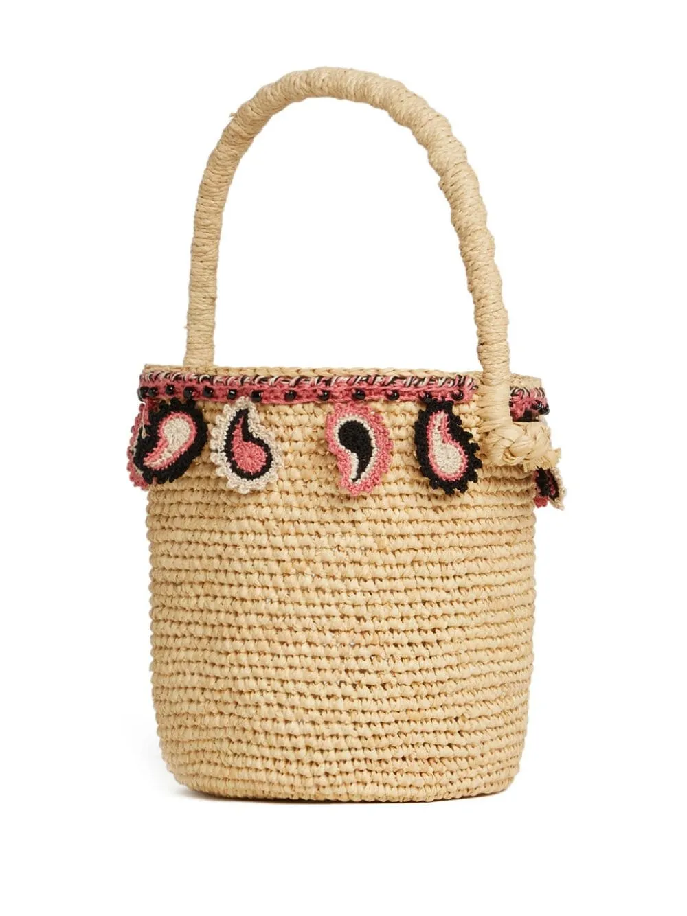 Alanui Paisley Raffia Bucket Bag