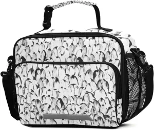 ALAZA Baby Emperor Penguin Lunch Box for Girls Kids Insulated Lunch Bag Boys Lunchbox Reusable Cooler Tote Freezable Shoulder Strap for School Picnic