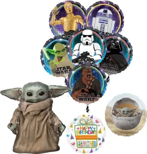 Anagram Star Wars Baby Yoda Birthday Party Supplies Balloon Bouquet Decorations