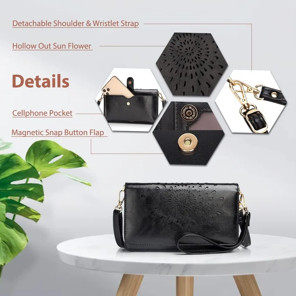 APHISON Crossbody Bags For Women,Wristlet Wallet Phone Purse Shoulder handbags Multi-Function Small RFID Clutch Card Holder
