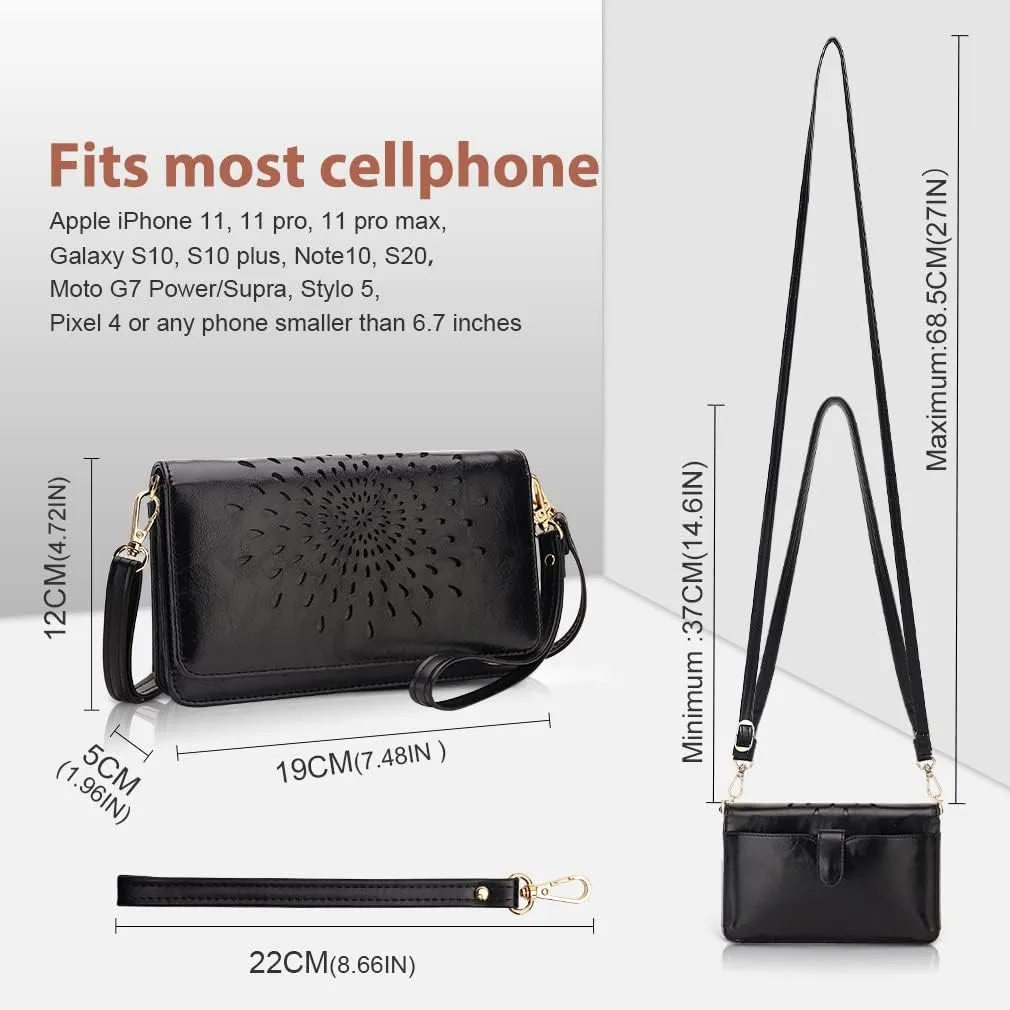 APHISON Crossbody Bags For Women,Wristlet Wallet Phone Purse Shoulder handbags Multi-Function Small RFID Clutch Card Holder