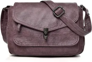 Artwell Fashion Crossbody Bag For Women PU Leather Small Purse Vintage Satchel Saddle Shoulder Bag