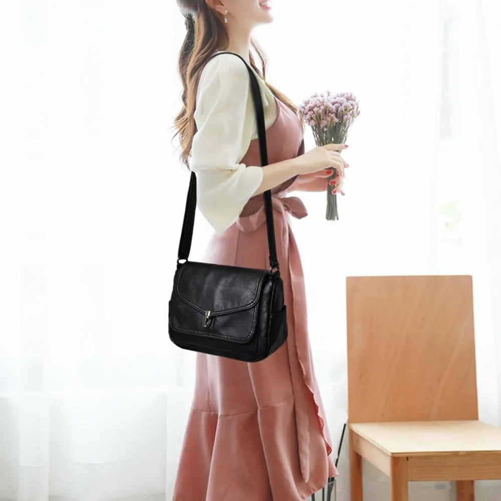 Artwell Fashion Crossbody Bag For Women PU Leather Small Purse Vintage Satchel Saddle Shoulder Bag