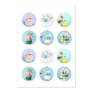 Assorted Happy Birthday Sticker Sheet