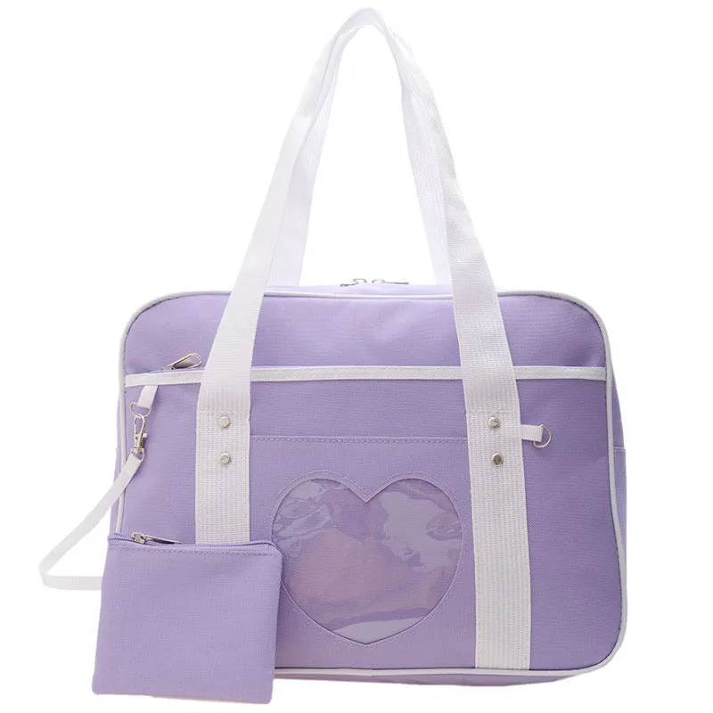Attractive Portable Love Transparent Cartoon Uniform Shoulder Bags