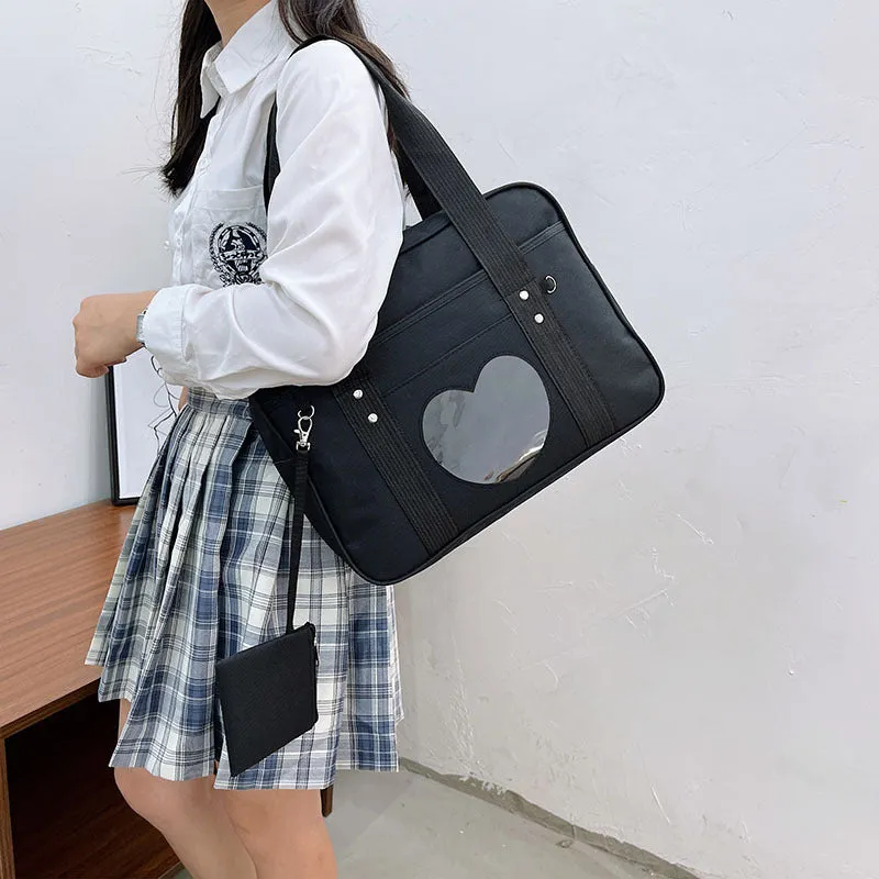 Attractive Portable Love Transparent Cartoon Uniform Shoulder Bags