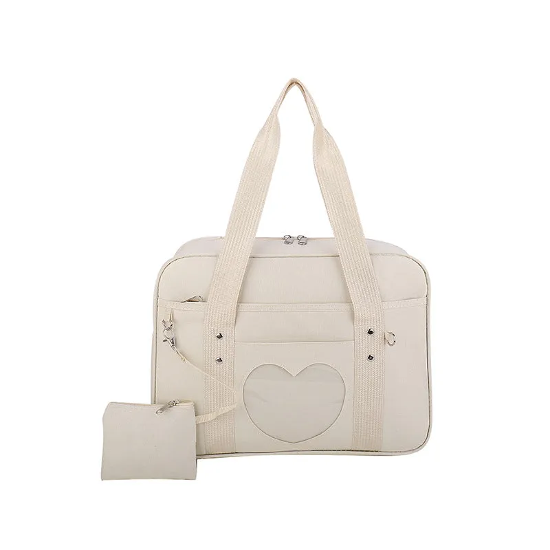 Attractive Portable Love Transparent Cartoon Uniform Shoulder Bags