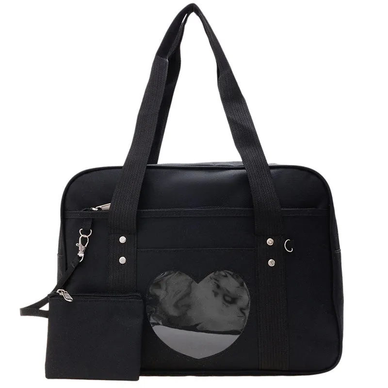 Attractive Portable Love Transparent Cartoon Uniform Shoulder Bags