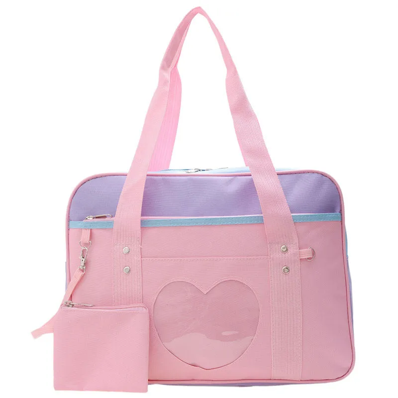 Attractive Portable Love Transparent Cartoon Uniform Shoulder Bags