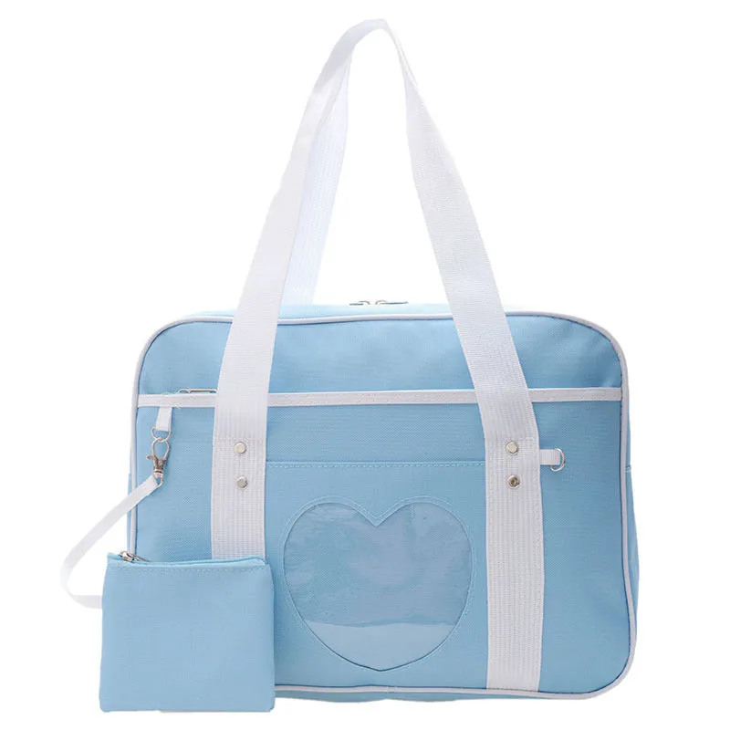 Attractive Portable Love Transparent Cartoon Uniform Shoulder Bags