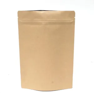 AwePackage Heavy Duty Kraft Paper Self Standing Resealable Zipper Pouch Bags (1 oz- 16 oz) - FDA and USDA Compliant (100, 8 Oz)