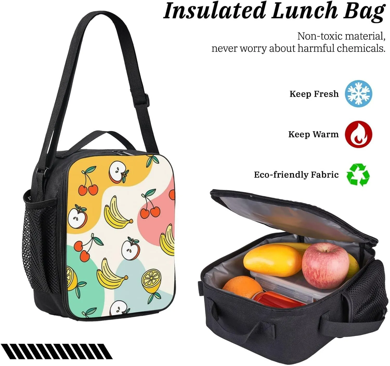 Backpack Lunch Box and Bag 3PCS Large Capacity Travel Backpack Suitable Work Outdoor Sport for Woman Man Apple