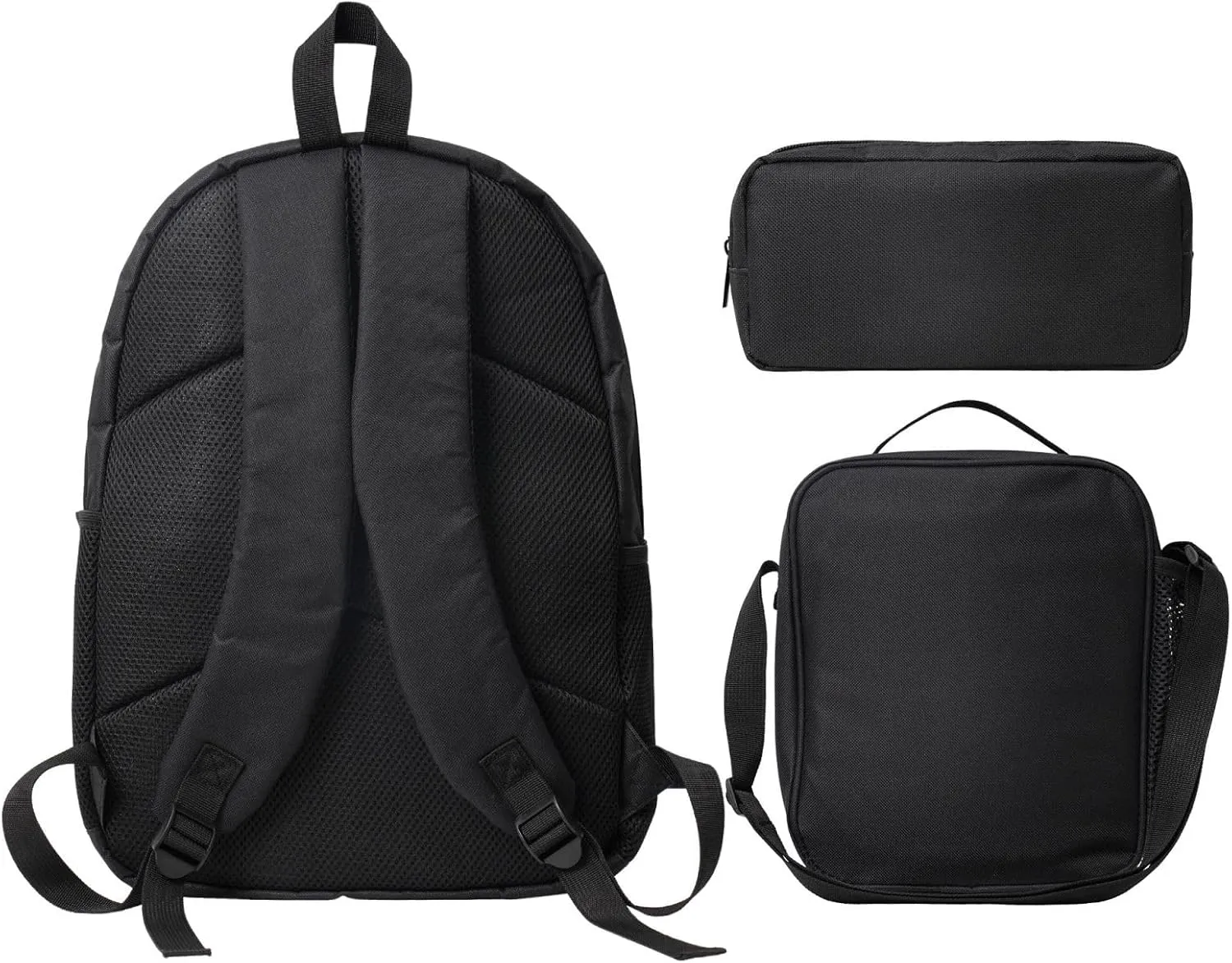Backpack Lunch Box and Bag 3PCS Large Capacity Travel Backpack Suitable Work Outdoor Sport for Woman Man Fat Bat