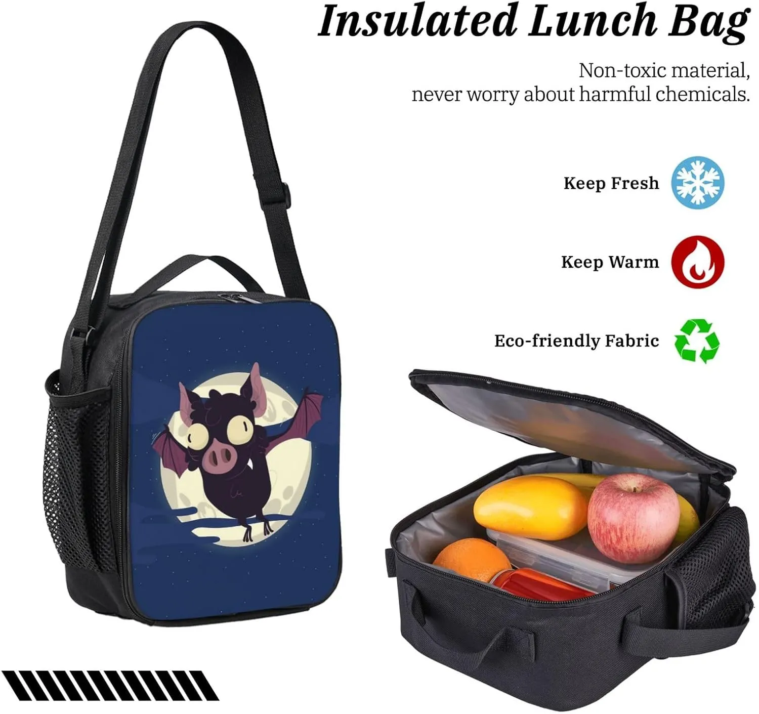 Backpack Lunch Box and Bag 3PCS Large Capacity Travel Backpack Suitable Work Outdoor Sport for Woman Man Fat Bat