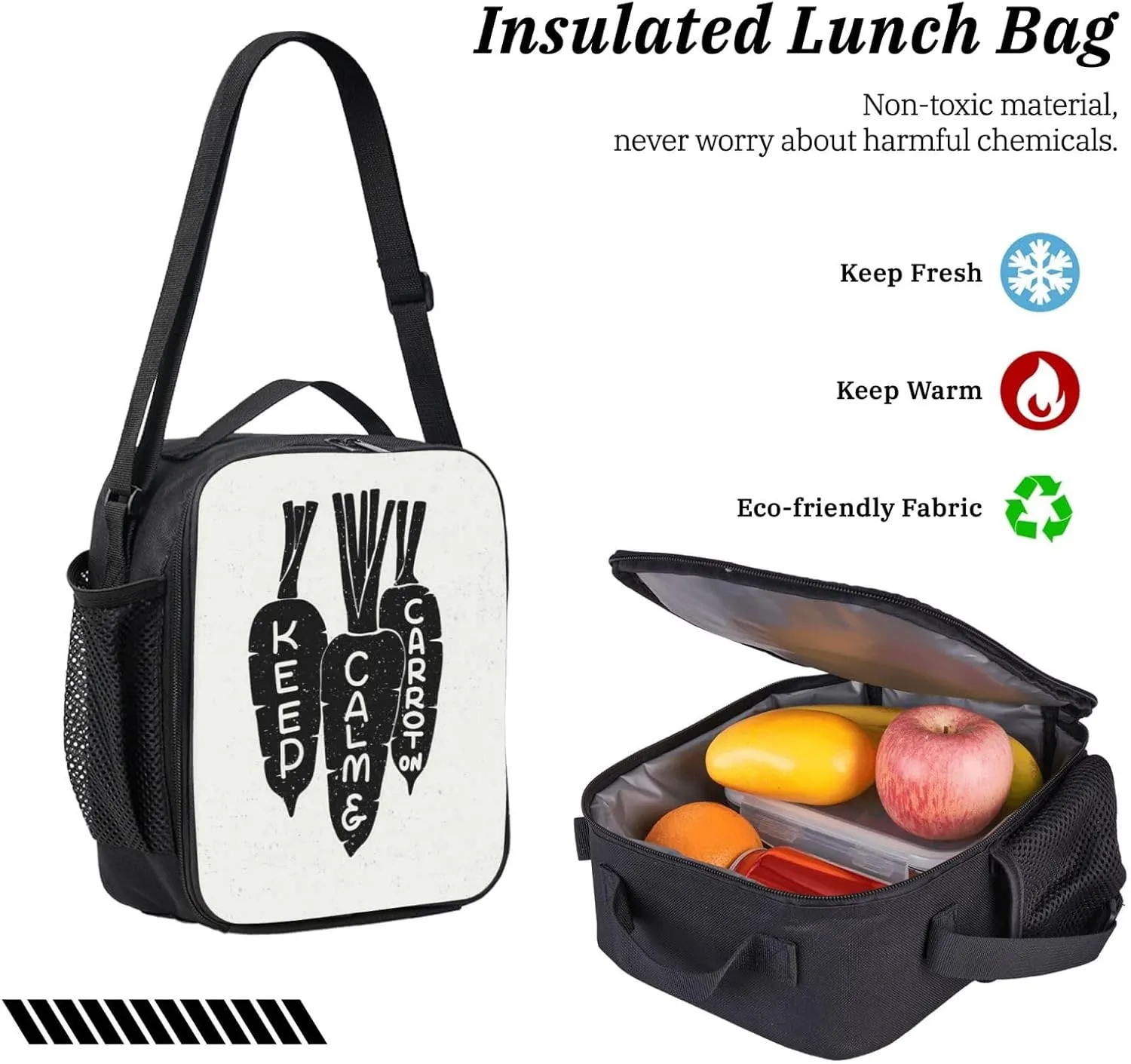 Backpack Lunch Box and Bag 3PCS Large Capacity Travel Backpack Suitable Work Outdoor Sport for Woman Man Keep Calm