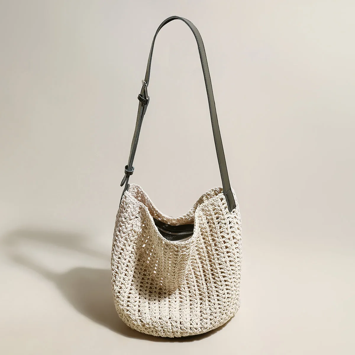 Bag Medium Tote Straps Beach Leather with Blue White Discounted coupons First-time buyer discount