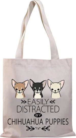 BDPWSS Chihuahua Tote Bags For Women Chihuahua Lover Gift Chihuahua Mom Canvas Shoulder Bag Chihuahua Puppies Dog Lover Gift