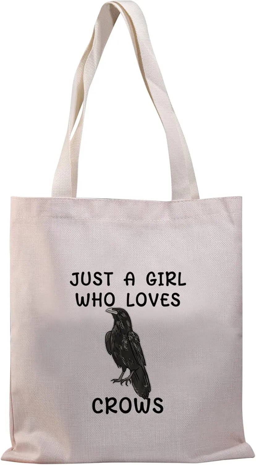 BDPWSS Crow Lover Gift Raven Crow Gift Bird Lover Gift Just a Who Loves Crows Black Crow Tote Bag (Just loves crows TG)