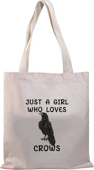 BDPWSS Crow Lover Gift Raven Crow Gift Bird Lover Gift Just a Who Loves Crows Black Crow Tote Bag (Just loves crows TG)