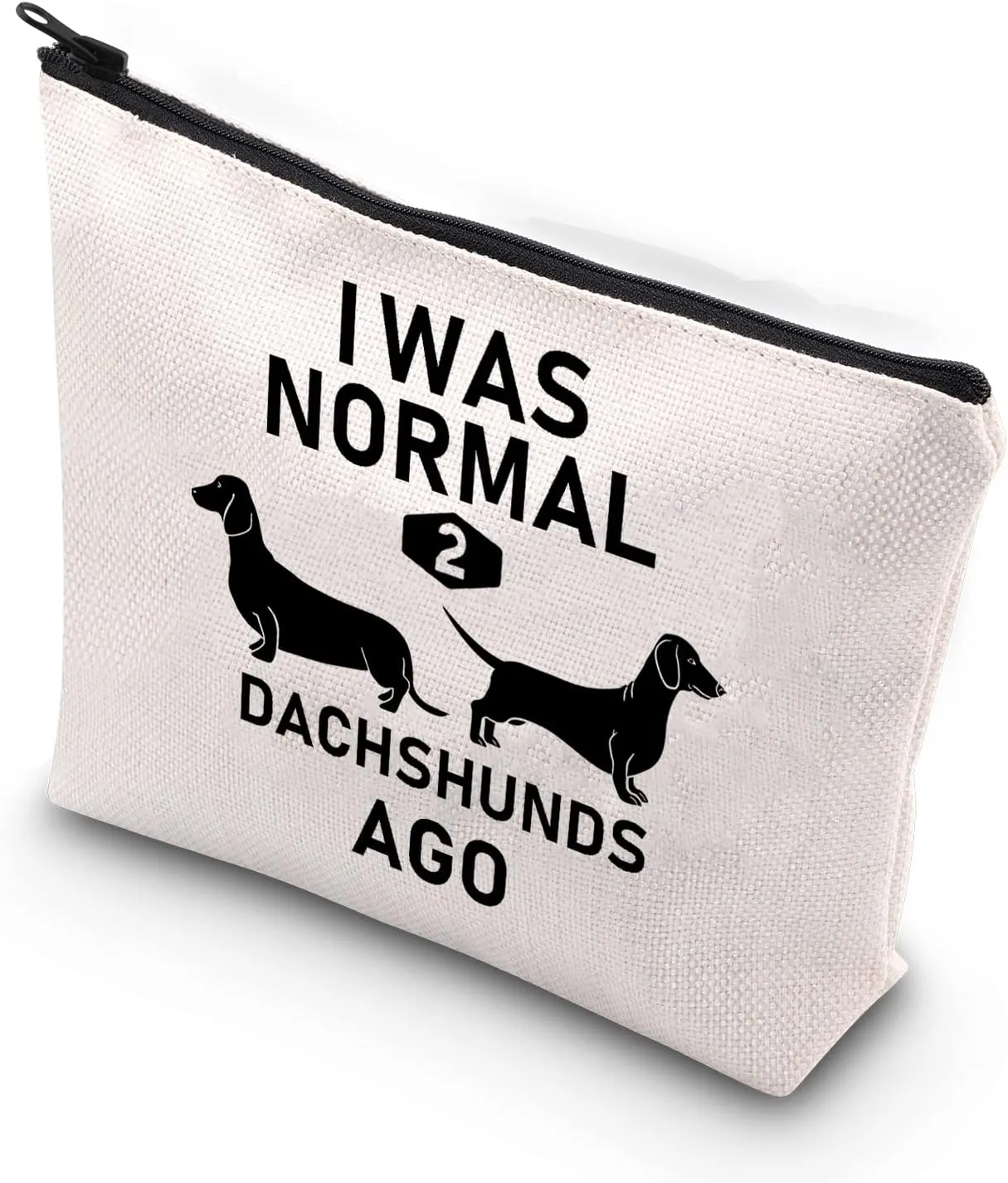 BDPWSS Dachshund Cosmetic Bags for women Dachshund Lover Gift I Was Normal 2 Dachshunds Ago Dachshund Gift (2 dachshunds ago)