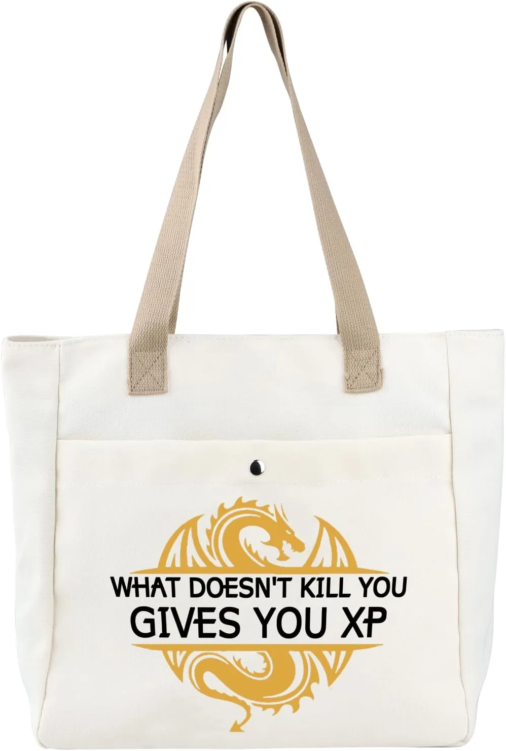 BDPWSS DND Tote Bag DND Dice Bag Dungeon Master Gift What Doesn't Kill You Gives You XP D20 Dice RPG Gamer Gift