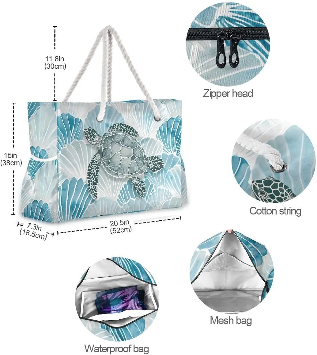 Beach Tote Bags for Women, Starfish Beach Large Beach Shoulder Bag Pool Bags Purse