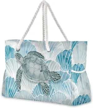 Beach Tote Bags for Women, Starfish Beach Large Beach Shoulder Bag Pool Bags Purse