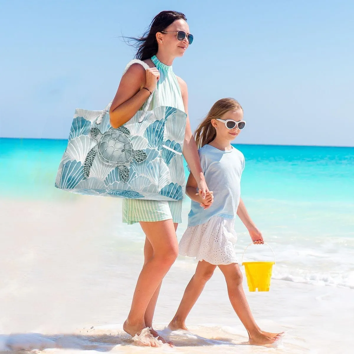Beach Tote Bags for Women, Starfish Beach Large Beach Shoulder Bag Pool Bags Purse