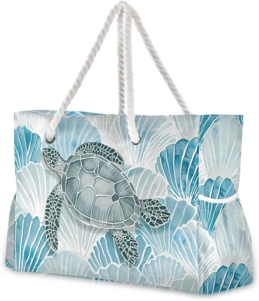 Beach Tote Bags for Women, Starfish Beach Large Beach Shoulder Bag Pool Bags Purse