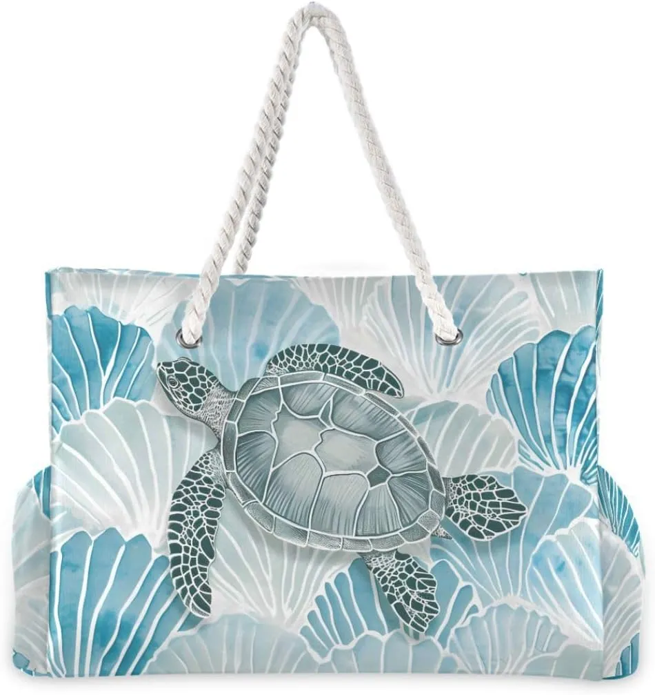 Beach Tote Bags for Women, Starfish Beach Large Beach Shoulder Bag Pool Bags Purse