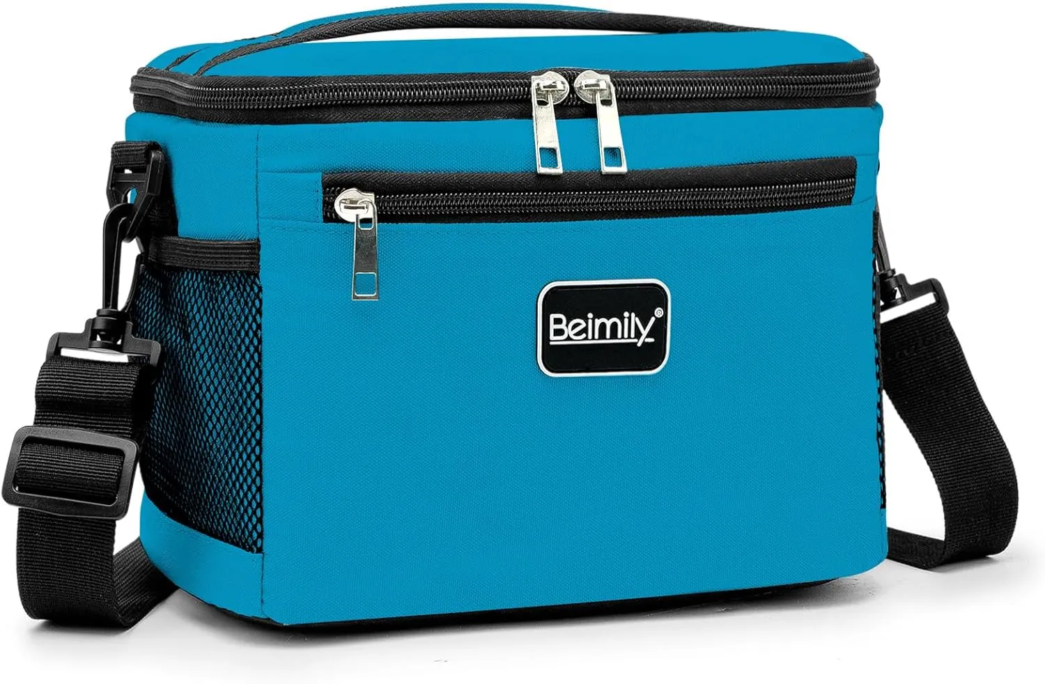 BEIMILY Lunch Box for Men/Women,Small Insulated Lunch Bag,Reusable LunchBox for work Picnic Beach,Leakproof Soft Cooler Tote Bag Organizer with Adjustable Shoulder Strap for Adults (Gray Blue)