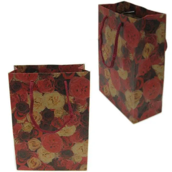 BG-035 Garden Flowers Rope Tote Party Favor Gift Bags 4.25" x 6.25"