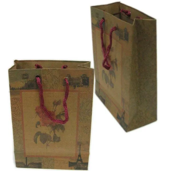 BG-035 Garden Flowers Rope Tote Party Favor Gift Bags 4.25" x 6.25"