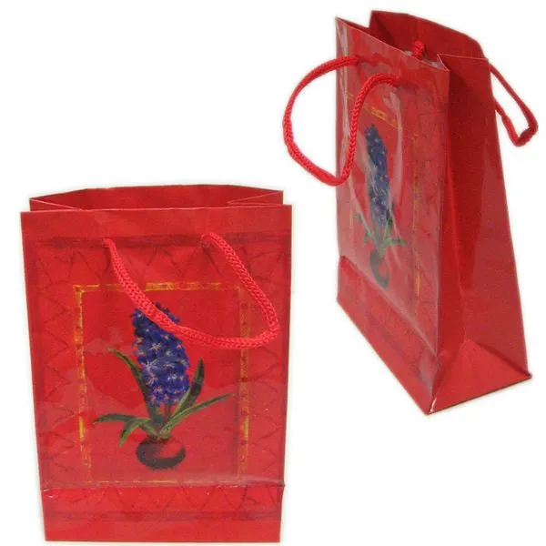 BG-035 Garden Flowers Rope Tote Party Favor Gift Bags 4.25" x 6.25"
