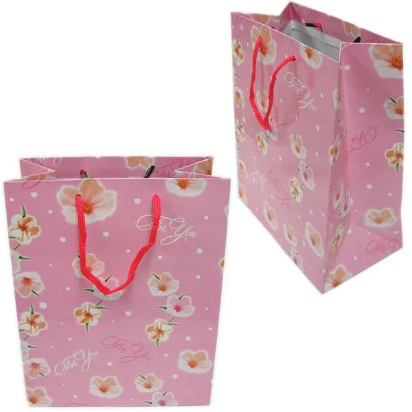 BG-037 Garden Flowers Rope Tote Party Favor Gift Bags 7.6" x 9.5"